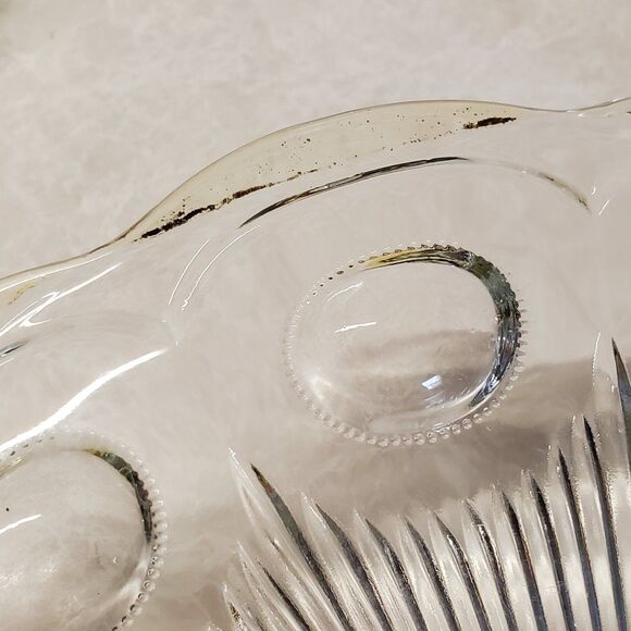 Bartlett Collins St. Genevieve Clear Divided Platter - Picture 3 of 4